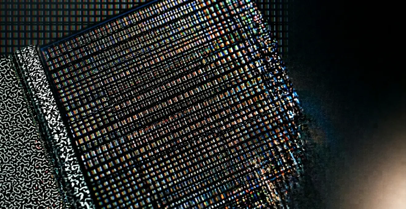 Détail d'un écran PC affichant une scène sombre avec lueur visible dans les angles