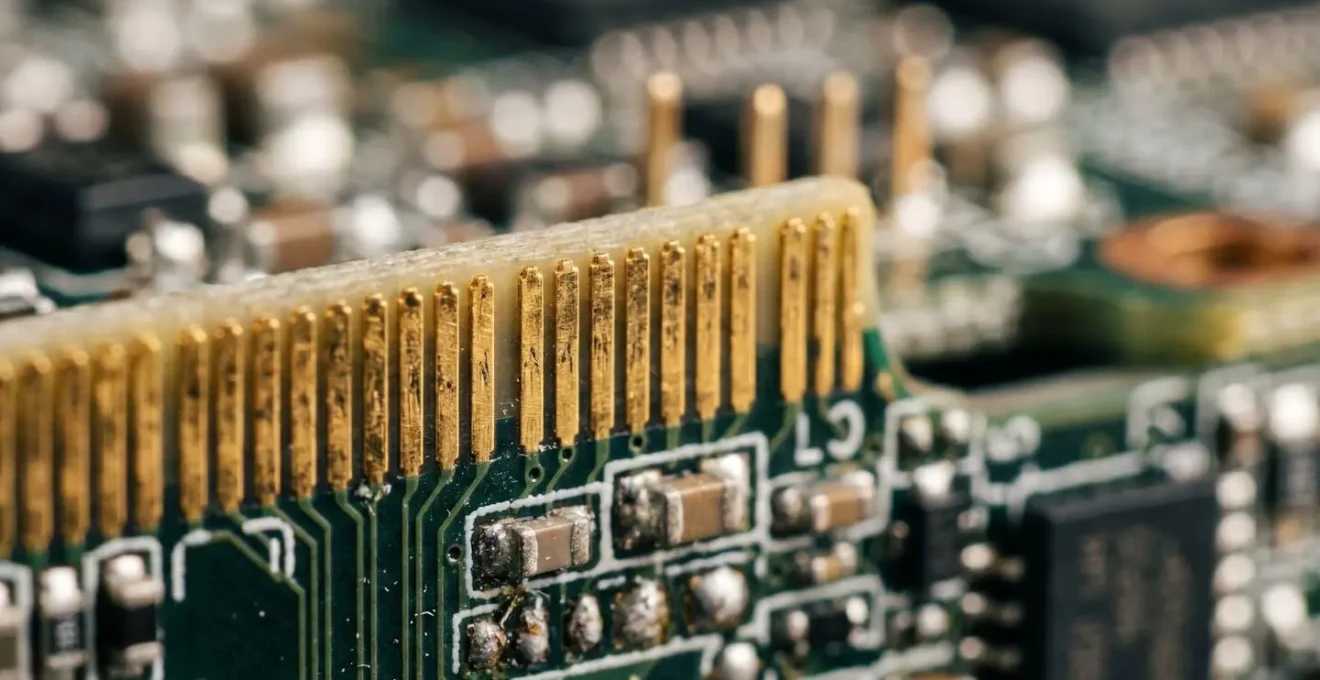 Composants PC en macro révélant les détails techniques et la qualité de construction