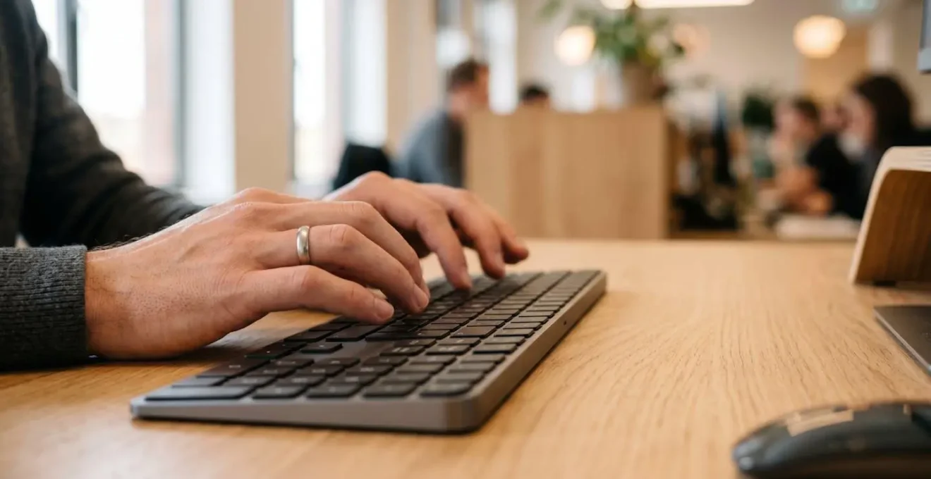 Vue rapprochée d'un curseur de souris en mouvement sur un document texte