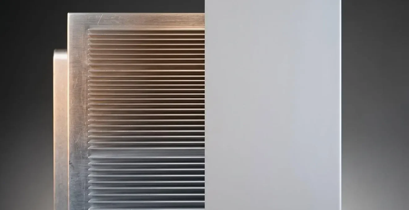 Comparaison visuelle entre un boîtier de switch métallique et plastique montrant les différences de dissipation thermique
