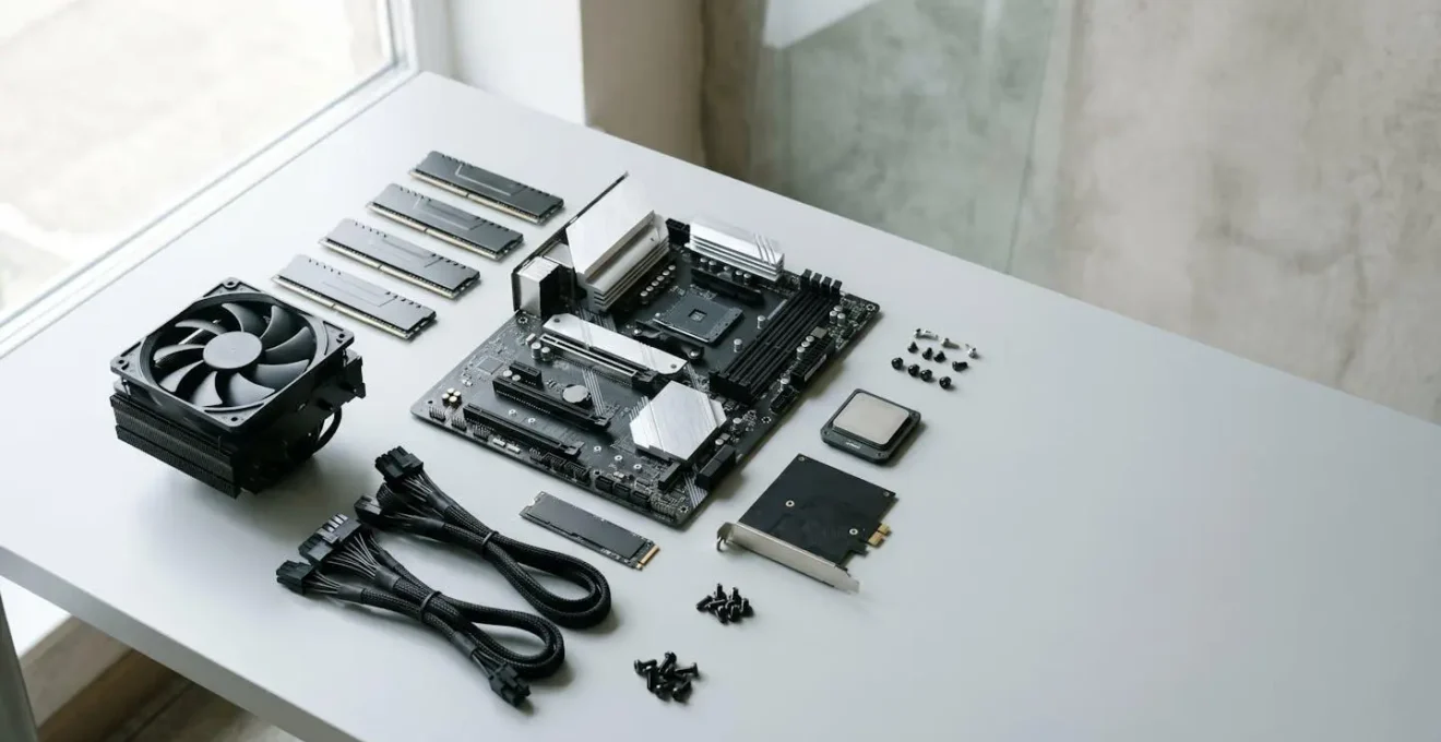 Vue d'ensemble montrant les éléments clés à vérifier lors du choix de composants PC compatibles